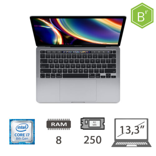 MACBOOK PRO 13,3 T.BAR(2020)I5-8257U-@1.4GHZ/8/256 M2-SATA/IPG645/MACOS/SPACE GRAY/2Y - B