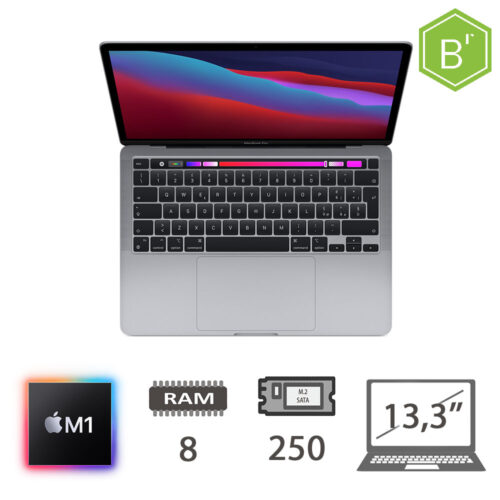 MACBOOK PRO 13,3 T.BAR(2020) M1/8C CPU/8/256 M2-SATA/8C GPU/MACOS/SPACE GRAY/2Y - GRADO B