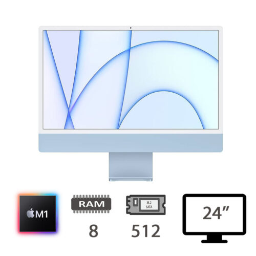 IMAC 24 4,5K (2021) M1/8C CPU/8/512 M2-SATA/8C GPU/MACOS/BLUE/2Y