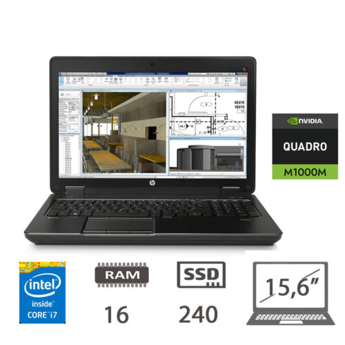 HP ZBOOK 15 G2  - I7-4800MQ/16/SSD240/15,6/K1100M(2GB)/W10PMAR/2Y