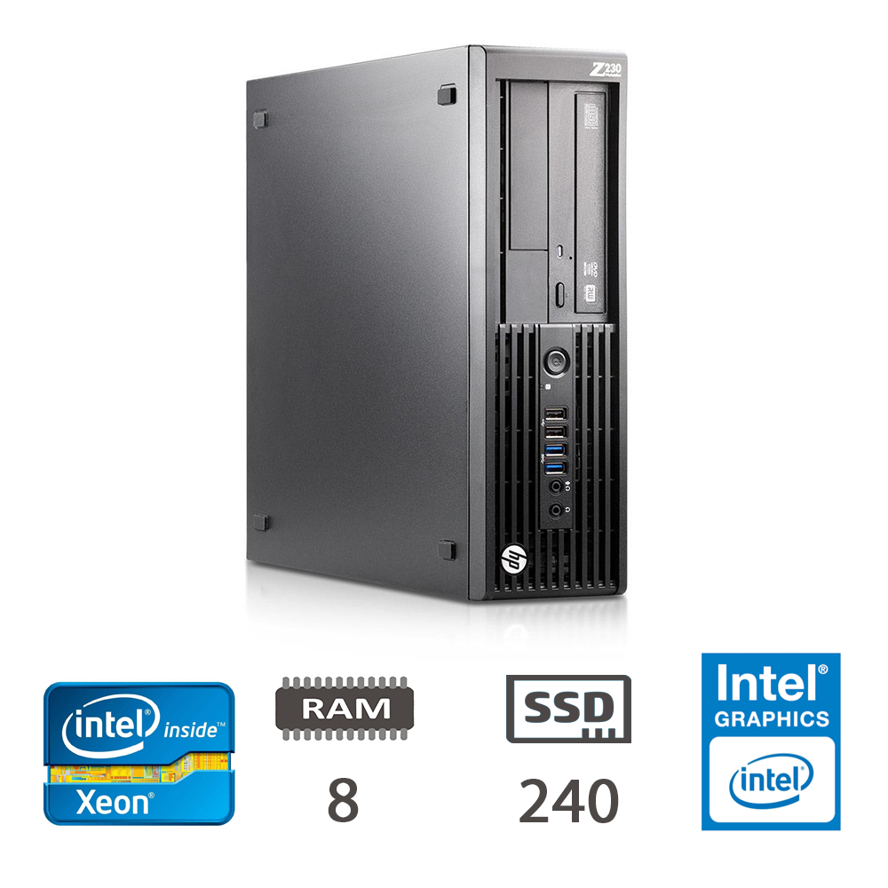 HP Z230 SFF WORKSTATION - XEON E3-1225V3/8/SSD240/W10PMAR/2Y - Pc Rigenerati