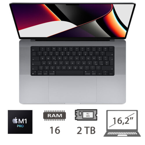 MACBOOK PRO 16,2 (2021) M1-PRO/10C CPU/16/2TB M2-SATA/16C GPU/MACOS/SPACE GRAY/2Y