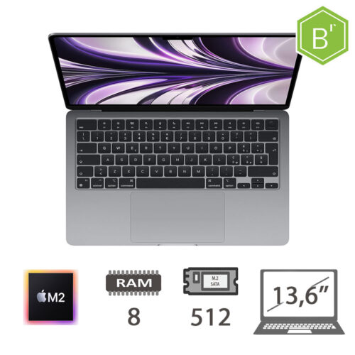 MACBOOK AIR 13,6 (2022) M2-8C CPU/8/512 M2-SATA/10C GPU/MACOS/SPACE GRAY/2Y - GRADO B