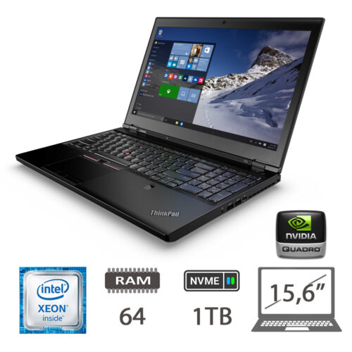 LENOVO THINKPAD P50 XEON E3 1535M-V5/64/NVME1TB/NVIDIA QUADRO M2000M(4GB)/W10P/2Y