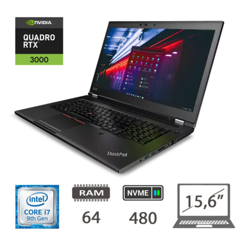 LENOVO THINKPAD P53 - I7-9850H/64/NVME480/NVIDIA RXT 3000(6GB)/W10P/2Y