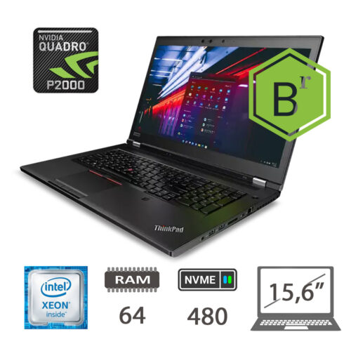 LENOVO THINKPAD P52 XEON E-2176M/64/NVME480/NVIDIA P2000 (4GB)/W10P/2Y GRADO B